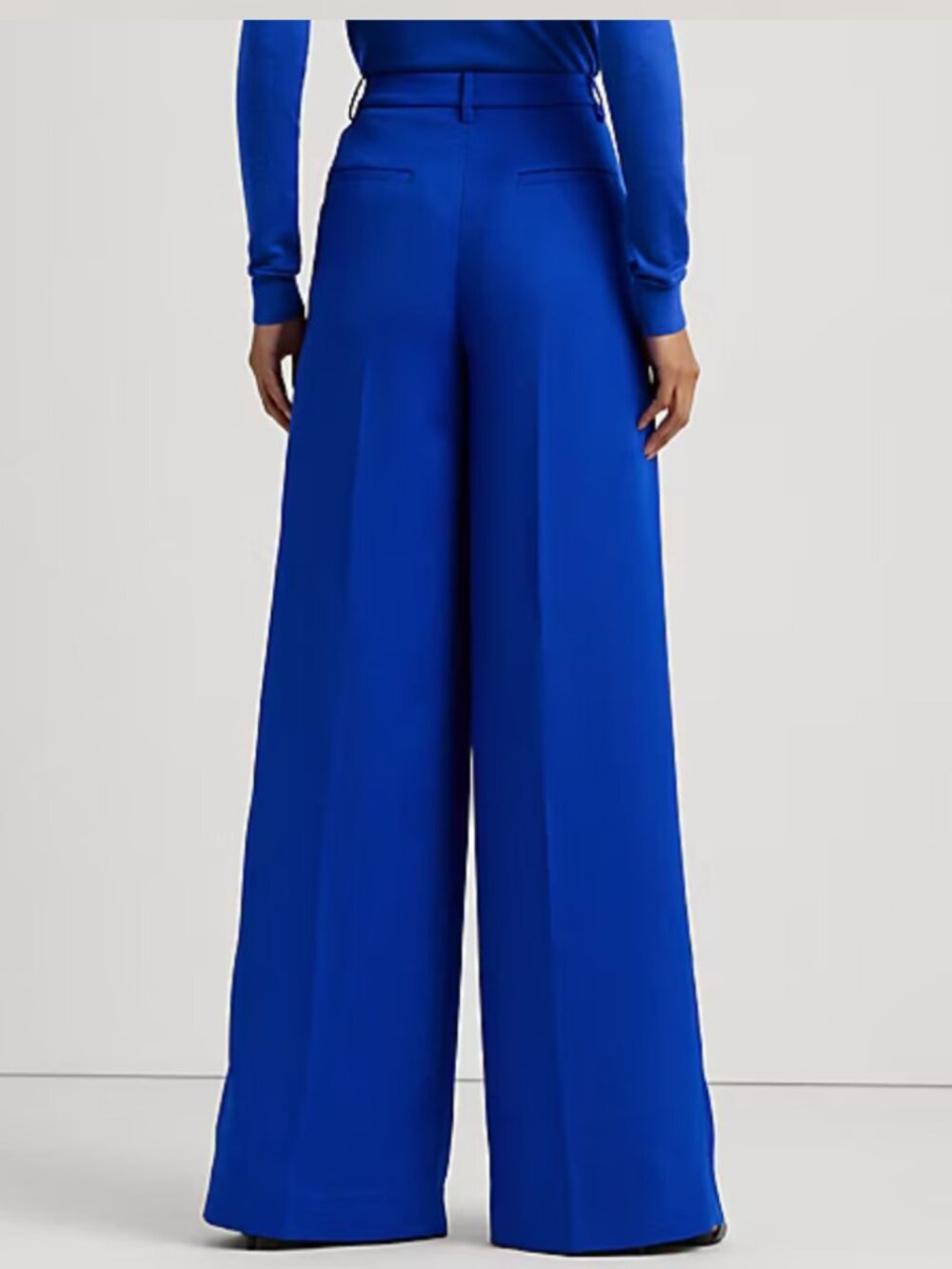 Lauren Ralph Lauren Women's Pleated Satin Crepe Wide-Leg Pant 12 - Picture 15 of 16
